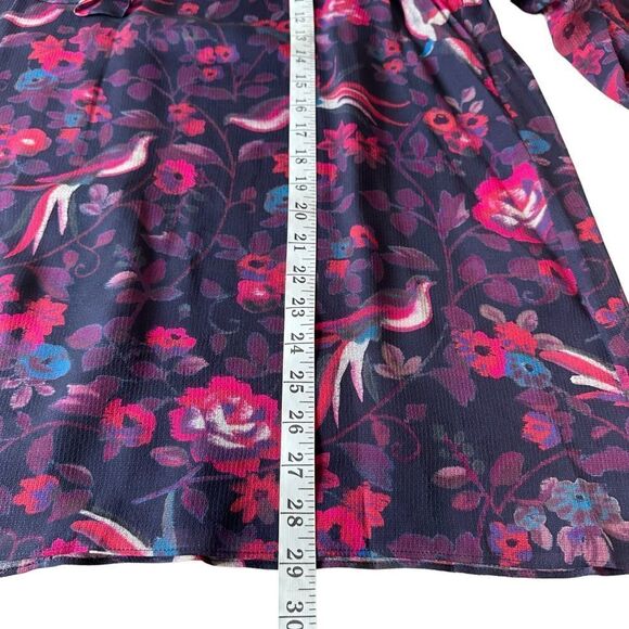 TANYA TAYLOR Purple Floral Georgina plus Silk Top, 2x - Picture 7 of 13